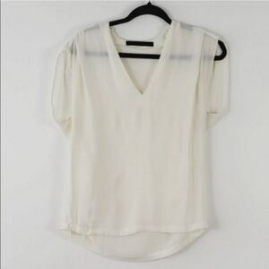 Zara Basics Sheer White Top Shirt Size Small